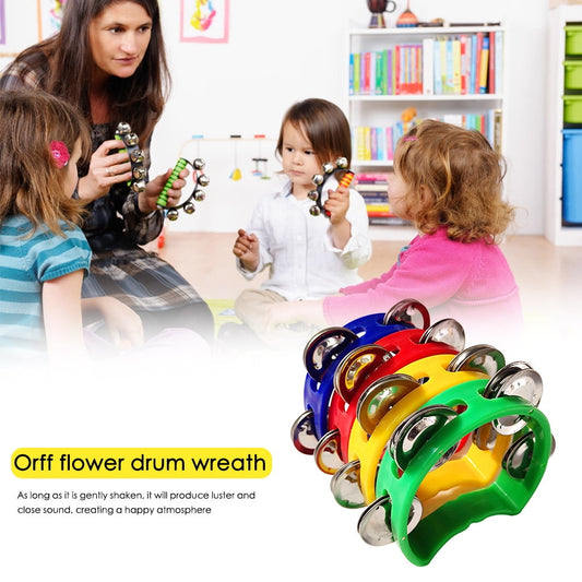 Kotyreds 4pcs Hand Tambourine Drum Bell Metal Jingles Percussion Kids Musical Game Toys One Size Multicolor V1189-LWWAL-20260325-00250