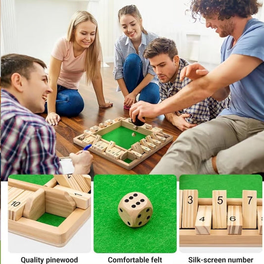 Shut The Box-Wooden Dice Board Game, Funny Family Shut The Box Game 2-4 Player, Board Games Gift for Family V1189-LWWAL-20260325-00278