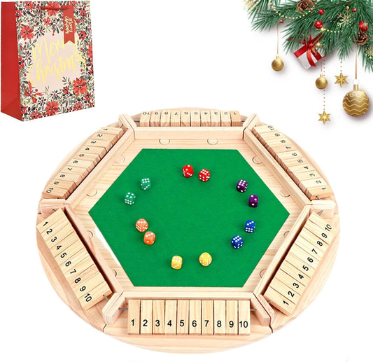 Shut The Box-Wooden Dice Board Game, Funny Family Shut The Box Game 2-4 Player, Board Games Gift for Family V1189-LWWAL-20260325-00282