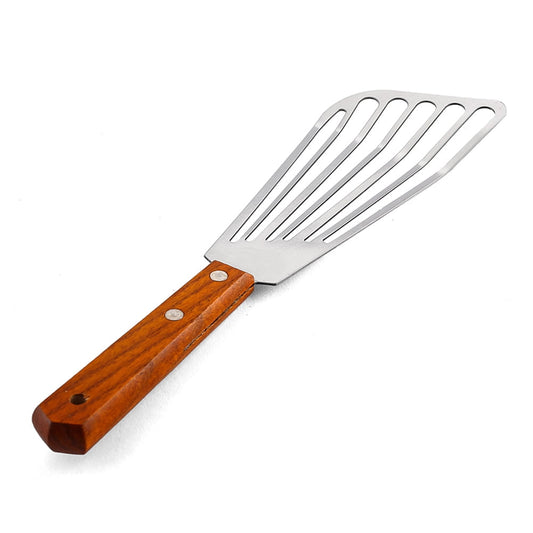 SPRING PARK 2Pcs/Set Wooden Handle Fish Spatula Stainless Steel Large Slotted Turner Heavy Spatula Nonstick V1189-LWWAL-20260325-00464