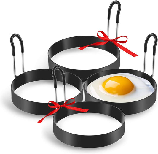 Eggs Rings, 4 Pack Stainless Steel Egg Cooking Rings, Pancake Mold for frying Eggs and Omelet 3.7" x 2.4" x V1189-LWWAL-20260325-00468