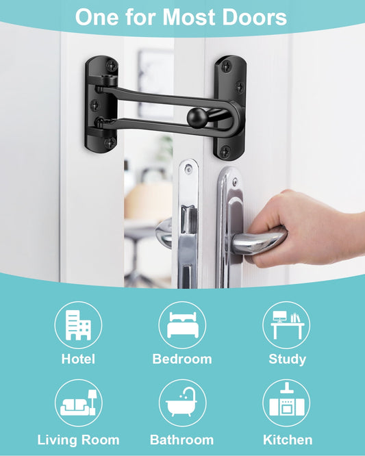 DOMETOUR Door Reinforcement Lock Latch Swing Bar Guard Front Inside Door Safety Child Proof Stopper Kids Home V1189-LWWAL-20260325-00493