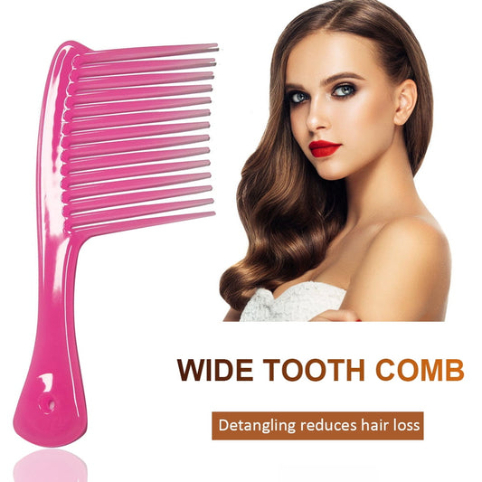 Large Wide Tooth Comb Handle Detangling Reduce Hair Loss Brush Tool (Black) Pink V1189-LWWAL-20260325-00500