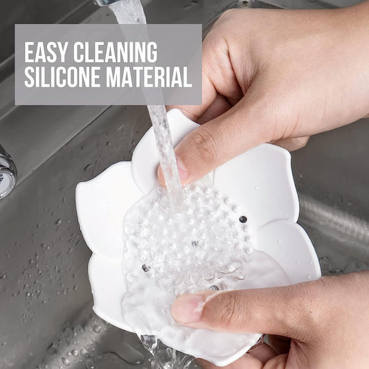 Silicone Soap Dishes with Draining - Lotus Shaped Bathroom Bar Soap Holder for Shower - Soap Tray for Kitchen V1189-LWWAL-20260325-00507
