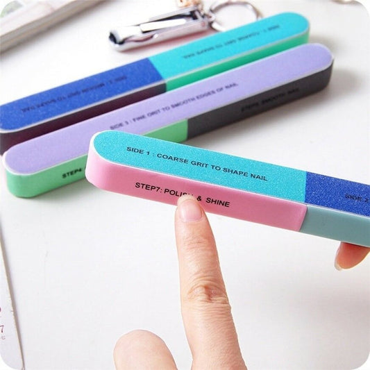 Visland 7 Way Nail File and Buffer Block Nail Buffering Files 7 Steps Washable Emery Boards Professional V1189-LWWAL-20260325-00513