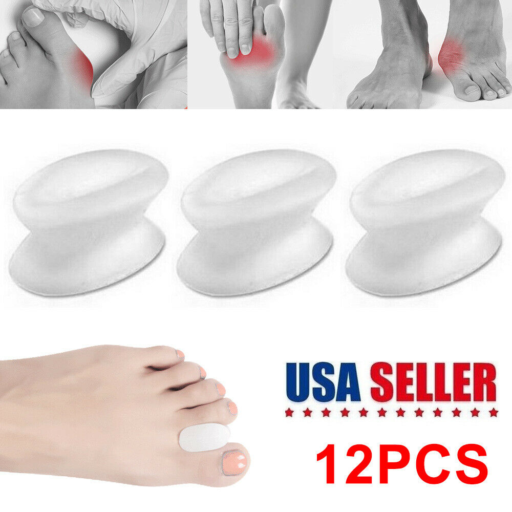 Onemayship Silicone Gel Toe Separator Orthotics Bunion Toes Spacer Pain Reliever 12Pcs V1189-LWWAL-20260325-00523