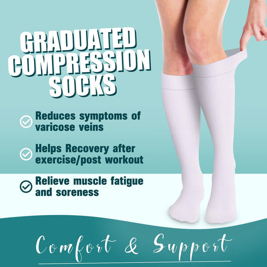 6Pairs Compression Socks for Women and Men - Best for Circulation, Running, Athletic, Recover, Nurse, Travel V1189-LWWAL-20260325-00651