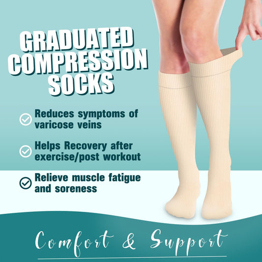 6Pairs Compression Socks for Women and Men - Best for Circulation, Running, Athletic, Recover, Nurse, Travel V1189-LWWAL-20260325-00652