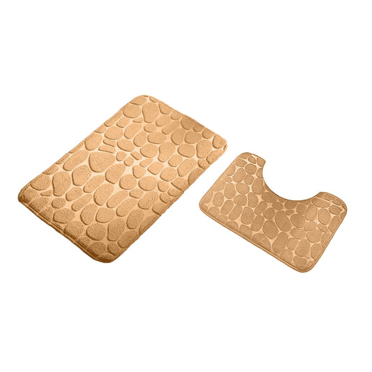 Clearance Under $5 Boovnll Bathroom Rugs Set 2 Piece, Super Absorbent & Soft Non-Slip Velvet Toilet Rug & V1189-LWWAL-20260325-00918