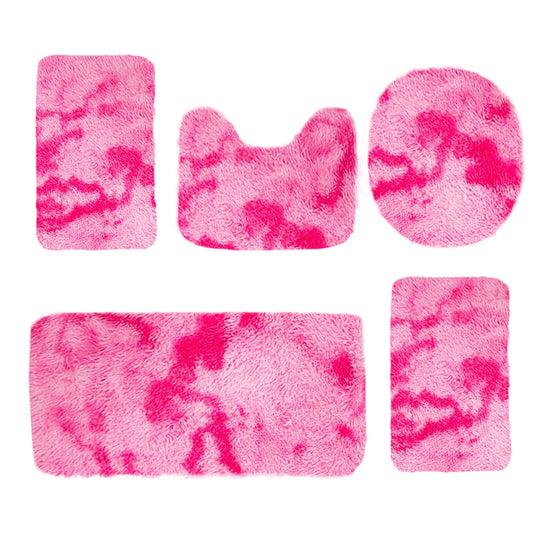 PALIFEUR Tie-Dye Bathroom Rugs Sets, Non-Slip Bath Mat Set 5 Piece, Soft Comfortable Washable Bathroom Mat V1189-LWWAL-20260325-00942