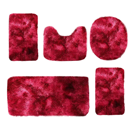 PALIFEUR Tie-Dye Bathroom Rugs Sets, Non-Slip Bath Mat Set 5 Piece, Soft Comfortable Washable Bathroom Mat V1189-LWWAL-20260325-00943