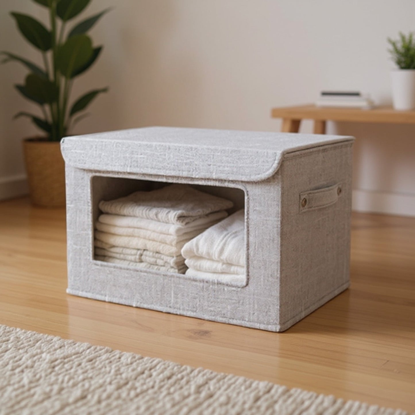 Wzzjkit Clothes Storage Bins, Foldable Storage Bin for Clothes, Clothing Storage Bins with Lid, Linen Storage V1189-LWWAL-20260325-01446