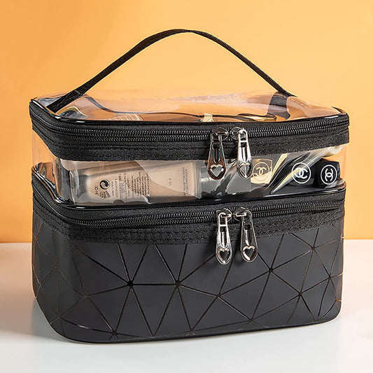Meiyuuo Makeup Bag Cosmetic Bag Travelling Double Layer Make Up Bag Organizer Medium Case for Women Girls V1189-LWWAL-20260325-01625