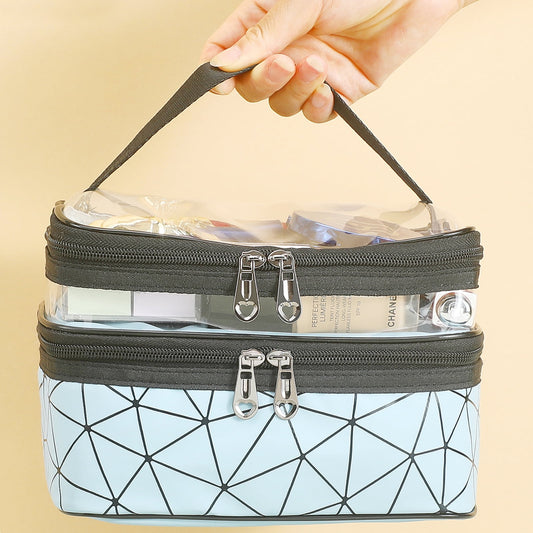Meiyuuo Makeup Bag Cosmetic Bag Travelling Double Layer Make Up Bag Organizer Medium Case for Women Girls V1189-LWWAL-20260325-01626