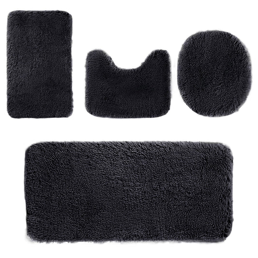 Under $5 Tyidzon Bathroom Rugs Solid Color Bath Mats 3 Set Bath Mats for bathroom Toilet Mats Universal Soft V1189-LWWAL-20260325-01664