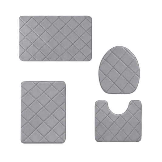 Clearance Tyidzon Bathroom Rugs 4 Piece Ultra Soft & Non-Slip Memory Foam Bath Mats for Bathroom, Absorbent V1189-LWWAL-20260325-01696