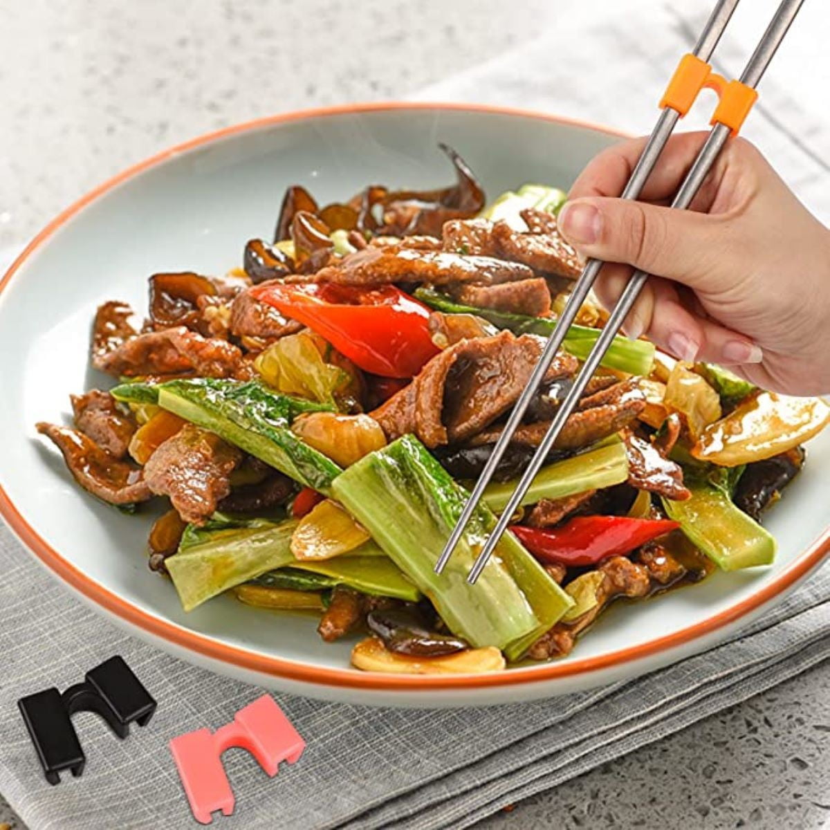 Clearance! Kitchen Utensils Set Eguiwyn Chopsticks Assistant Reusable Training Chopstick Hinge Connectors for V1189-LWWAL-20260325-01759