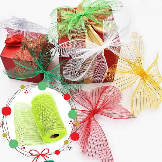 JWDX Gift Yarn Clearance, Packaging Ribbon, Poly Mesh Ribbon with Metallic Foil Each Roll for Wreaths Swags V1189-LWWAL-20260325-01824