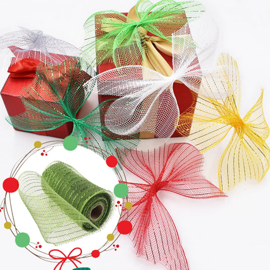 JWDX Gift Yarn Clearance, Packaging Ribbon, Poly Mesh Ribbon with Metallic Foil Each Roll for Wreaths Swags V1189-LWWAL-20260325-01825