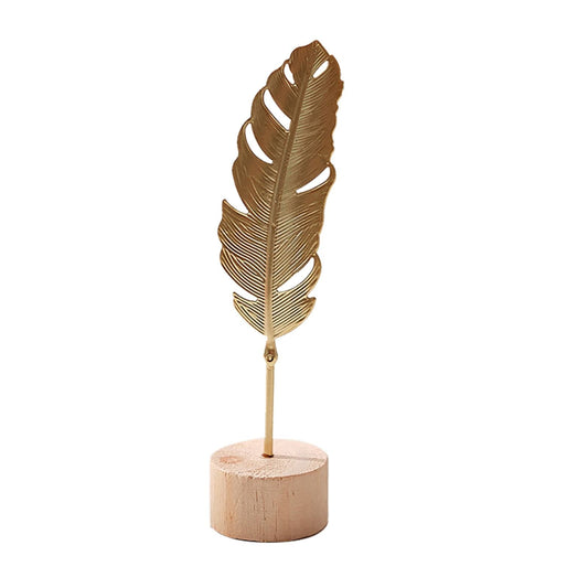 Leaf Decor Metal Golden Leaf Ornaments and Base Modern Simple Gold Leaf Table Sculpture for Living Room V1189-LWWAL-20260325-01890