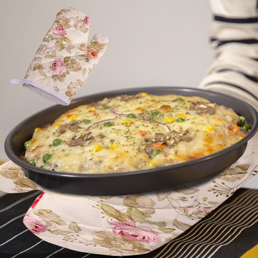JWDX Oven Mitts Clearance, Oven Oven Heat Oven Glove Polyester Floral Printed Pot Holder Microwave Glove V1189-LWWAL-20260325-01919