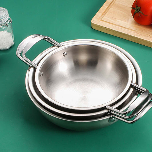 JWDX Stainless Steel Instant Noodle Pot Clearance, 7.1" Korean Ramen Noodle Pot with Handles Stainless V1189-LWWAL-20260325-01934