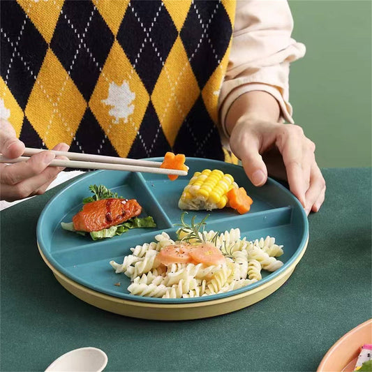 JWDX Tableware Clearance, Wheat Plates for Adults Reusable Dinnerware Set Kids Divided Plate Bariatric V1189-LWWAL-20260325-01966