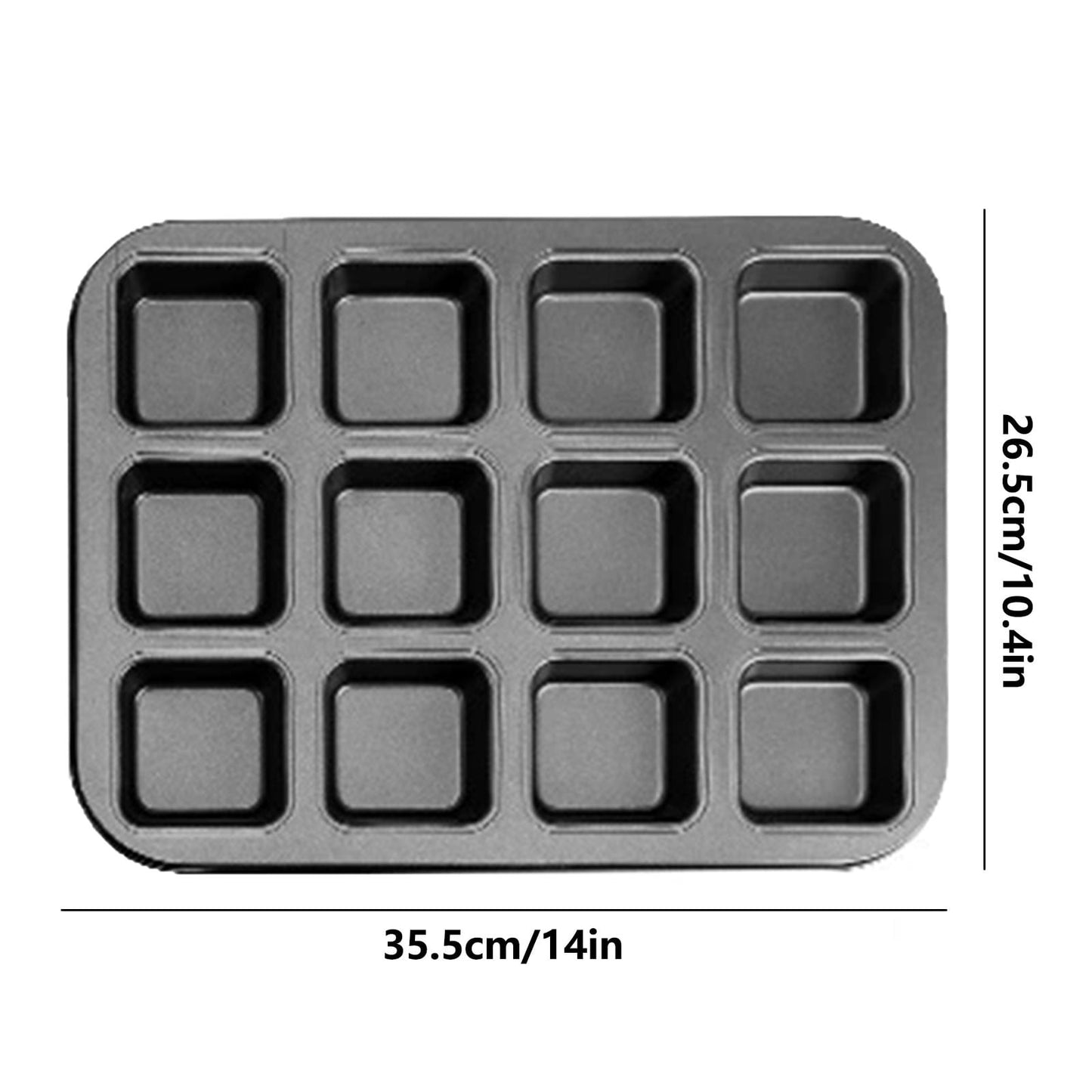 JWDX Non-Stick Pan Clearance, 12 Cup Square Baking Pan Non Stick Baking Pan Bread Plaid Cake Baking Tools As V1189-LWWAL-20260325-01975