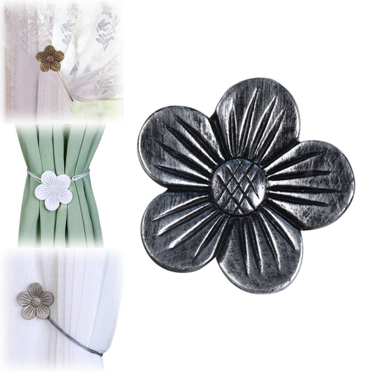 Magnetic Curtain Buckle Black JWDX, 1 x Magnetic Curtain Buckle Vintage Curtain Tieback Resin Flower Curtain V1189-LWWAL-20260325-02200
