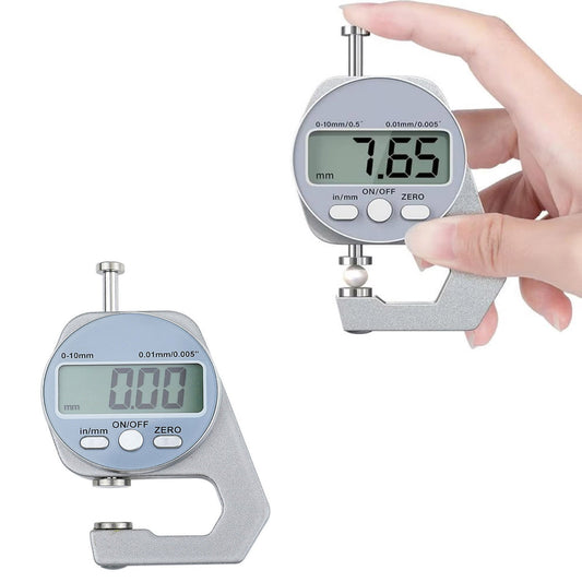 Thickness Meter Precision Digital Thickness Gauge High Precision Electronic Micrometer (Flat Head 0-10Mm) V1189-LWWAL-20260325-02203