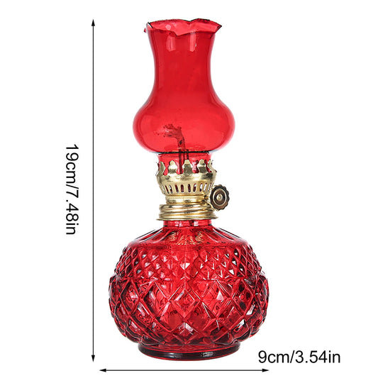 LGCASL Glass Kerosene Indoor Retro Classic Burning Lights Oil Lamp for Home Bedroom Table Decorations V1189-LWWAL-20260325-02350