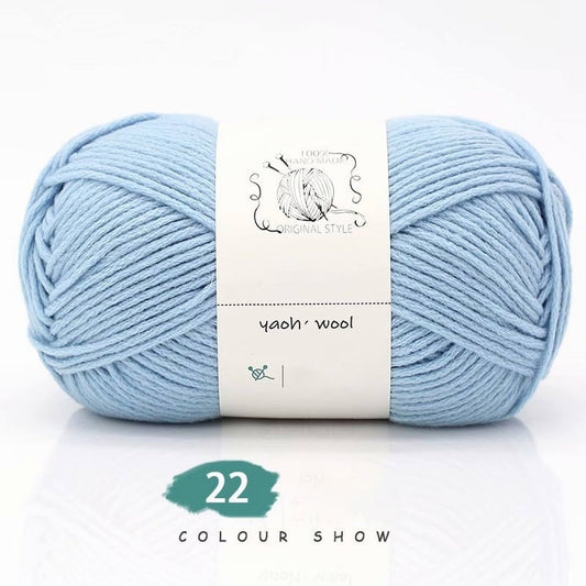 LGCASL Hand-Knitted Yarn #2 Pure White , 1Pc100G Hand Woven Cotton Yarn Soft Crochet Yarn for Hand Knitting V1189-LWWAL-20260325-02416