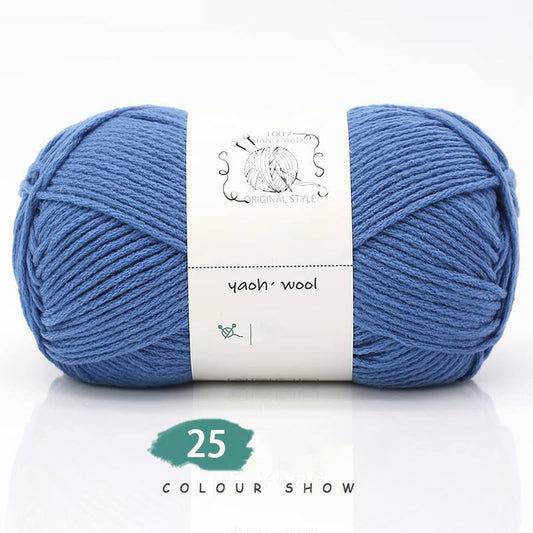 LGCASL Hand-Knitted Yarn #2 Pure White , 1Pc100G Hand Woven Cotton Yarn Soft Crochet Yarn for Hand Knitting V1189-LWWAL-20260325-02419