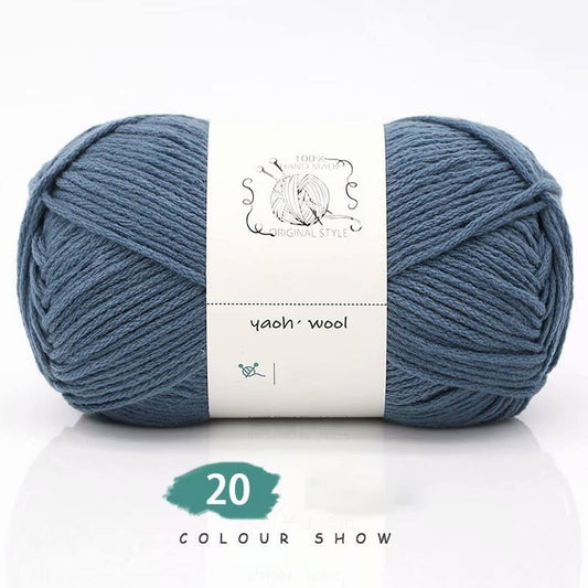 LGCASL Hand-Knitted Yarn #2 Pure White , 1Pc100G Hand Woven Cotton Yarn Soft Crochet Yarn for Hand Knitting V1189-LWWAL-20260325-02423