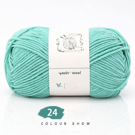LGCASL Hand-Knitted Yarn #2 Pure White , 1Pc100G Hand Woven Cotton Yarn Soft Crochet Yarn for Hand Knitting V1189-LWWAL-20260325-02425