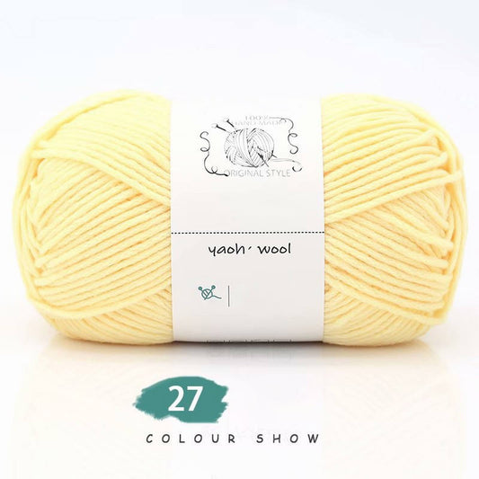 LGCASL Hand-Knitted Yarn #2 Pure White , 1Pc100G Hand Woven Cotton Yarn Soft Crochet Yarn for Hand Knitting V1189-LWWAL-20260325-02428