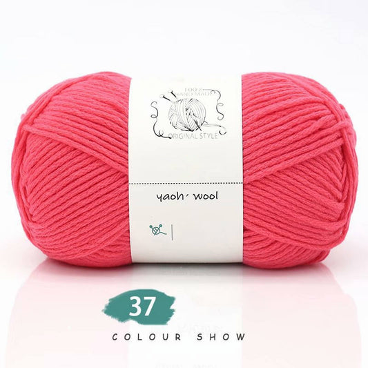 LGCASL Hand-Knitted Yarn #2 Pure White , 1Pc100G Hand Woven Cotton Yarn Soft Crochet Yarn for Hand Knitting V1189-LWWAL-20260325-02437