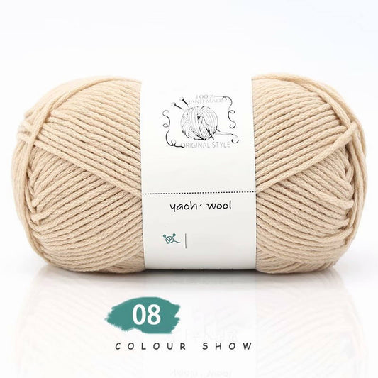 LGCASL Hand-Knitted Yarn #2 Pure White , 1Pc100G Hand Woven Cotton Yarn Soft Crochet Yarn for Hand Knitting V1189-LWWAL-20260325-02442