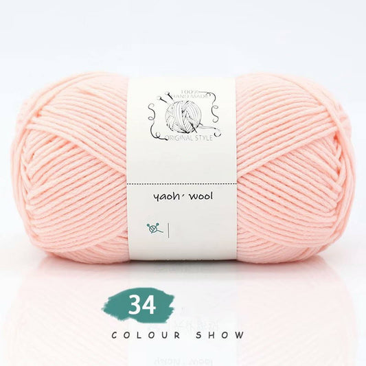 LGCASL Hand-Knitted Yarn #2 Pure White , 1Pc100G Hand Woven Cotton Yarn Soft Crochet Yarn for Hand Knitting V1189-LWWAL-20260325-02443