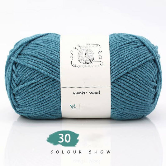 LGCASL Hand-Knitted Yarn #2 Pure White , 1Pc100G Hand Woven Cotton Yarn Soft Crochet Yarn for Hand Knitting V1189-LWWAL-20260325-02446