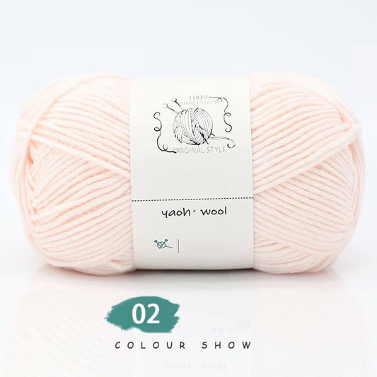 LGCASL Hand-Knitted Yarn #2 Pure White , 1Pc100G Hand Woven Cotton Yarn Soft Crochet Yarn for Hand Knitting V1189-LWWAL-20260325-02448