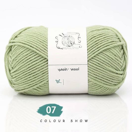 LGCASL Hand-Knitted Yarn #2 Pure White , 1Pc100G Hand Woven Cotton Yarn Soft Crochet Yarn for Hand Knitting V1189-LWWAL-20260325-02451