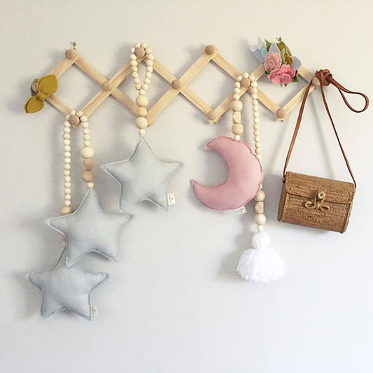 LGCASL, Telescopic Folding Coat Rack Wall Wooden Coat Rack for Hat Cap Belt Umbrella Drying Rack on the Wall, V1189-LWWAL-20260325-02502