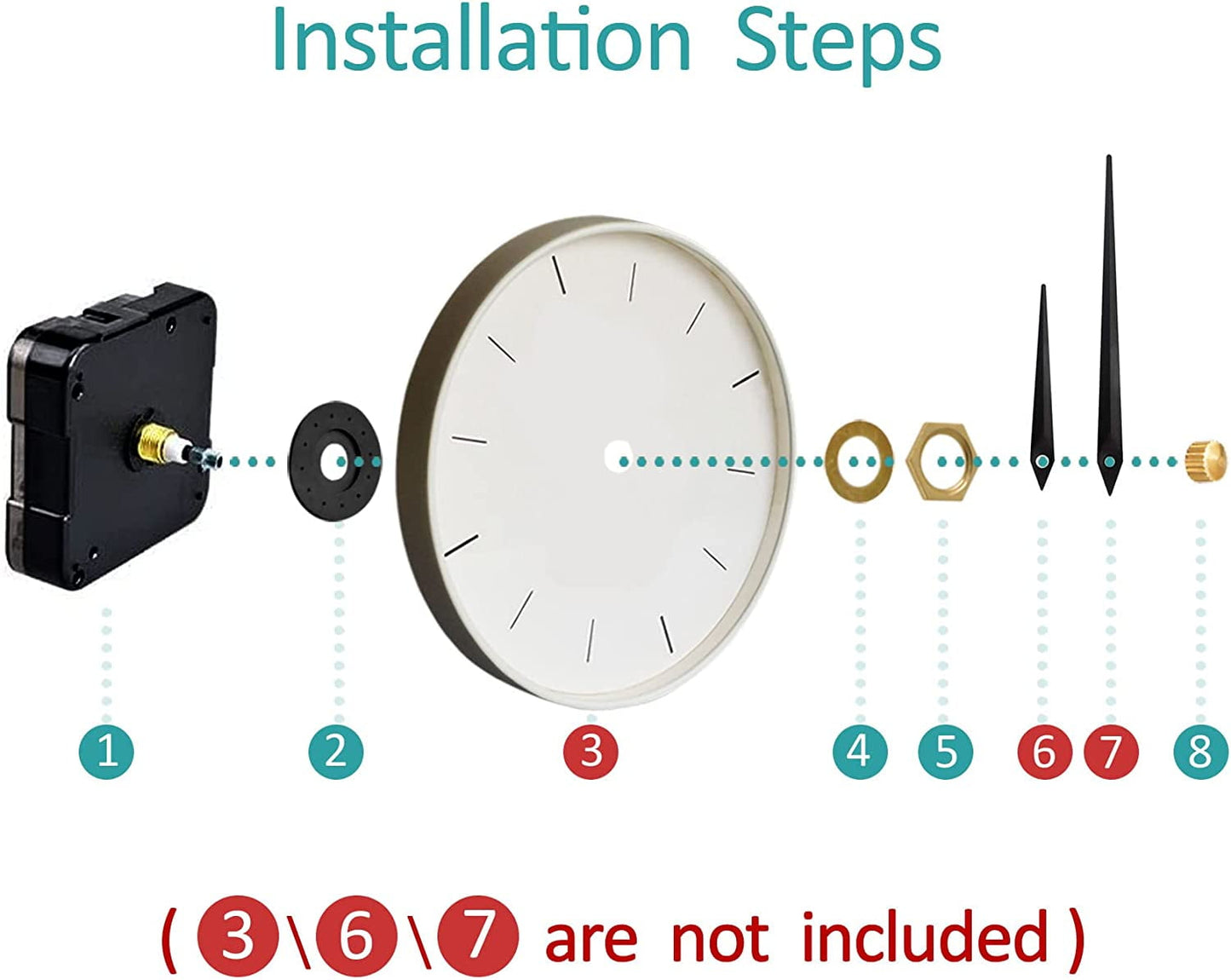Quartz DIY Wall Clock Movement Mechanisms Battery Powered DIY Repair Parts Replacement V1189-LWWAL-20260325-02815