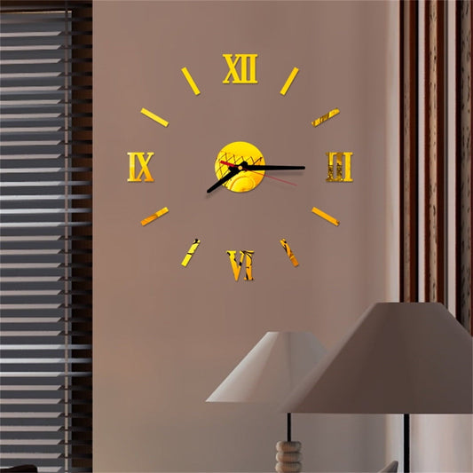 Clearance! JWDX Alarm Clock Clearance 3D Diy Roman Numbers Acrylic Mirror Wall Sticker Clock Home Decor Mural V1189-LWWAL-20260325-02824