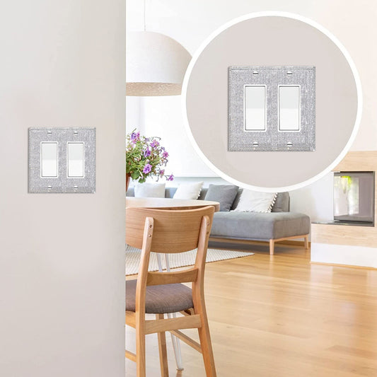 Clearance! JWDX Crystal Adornment, Crystal Decoration Promotion, 1Set Silver Shiny Rhinestones Wall Plate V1189-LWWAL-20260325-02893