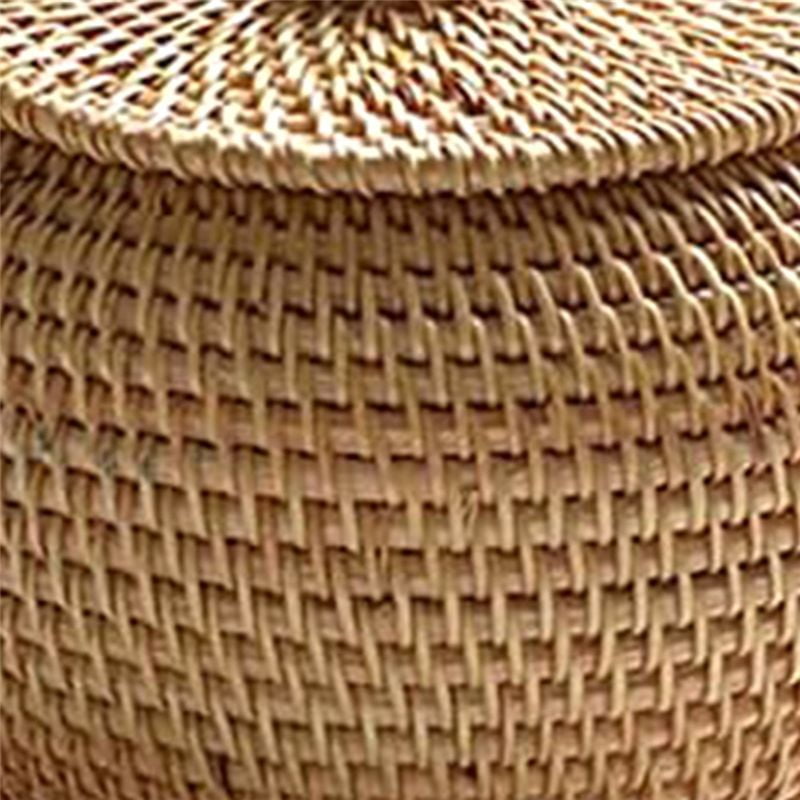 Round Rattan Box with Lid, Hand Woven Storage Box, Multifunctional Desktop Tray Storage Basket Decoration for V1189-LWWAL-20260325-02938