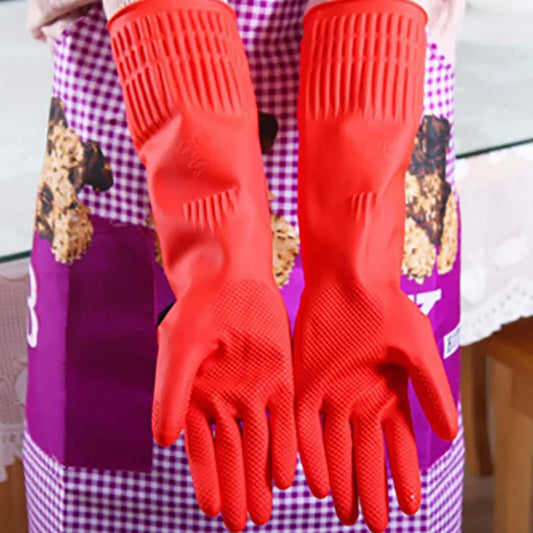 JWDX Oven Mitts Clearance! 2 Pairs Reusable Household Gloves Rubber Dishwashing Gloves Extra Thick Long V1189-LWWAL-20260325-03015