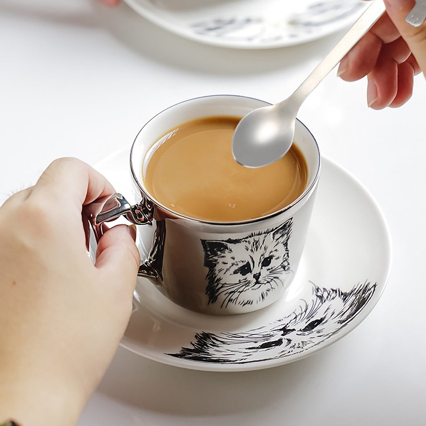 JWDX Tableware Clearance! Cat Spoon Short Handle Spoons Flatware Coffee Drinking Tools Kitchen Gadge, V1189-LWWAL-20260325-03022