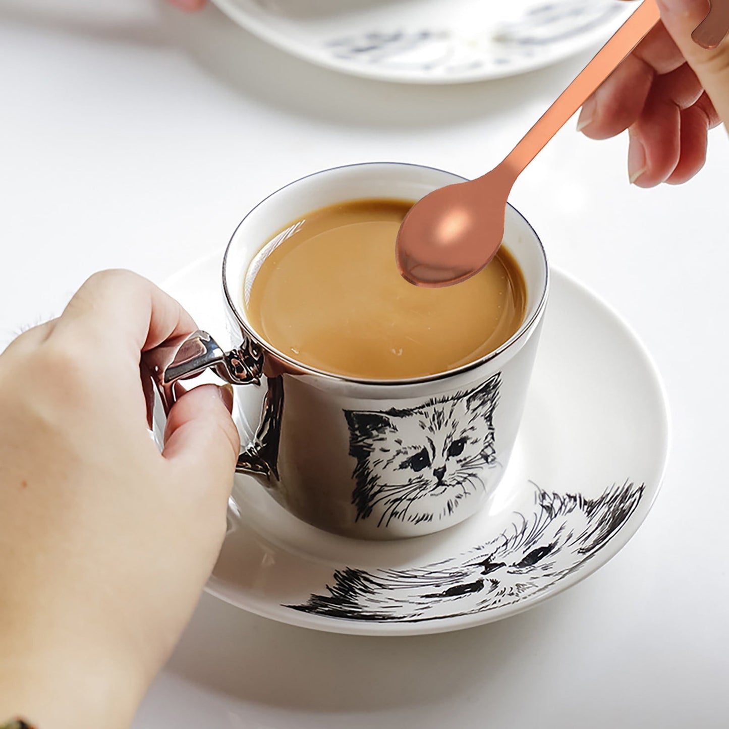 JWDX Tableware Clearance! Cat Spoon Short Handle Spoons Flatware Coffee Drinking Tools Kitchen Gadge, V1189-LWWAL-20260325-03024